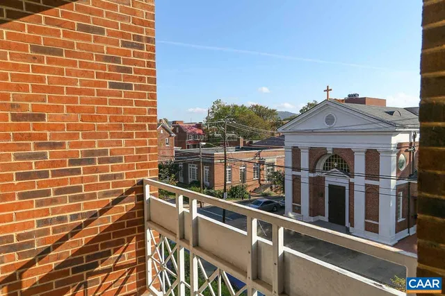 a view of a brick building