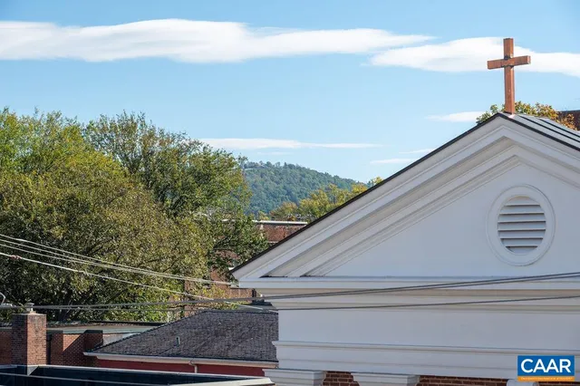 a view of a balcony with an outdoor space