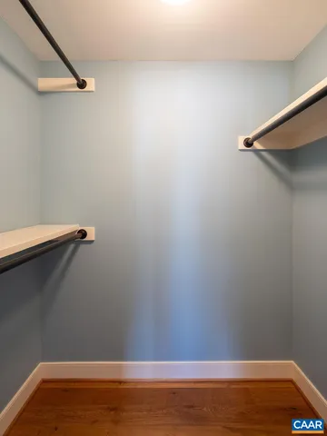 a view of small space with racks on the wall