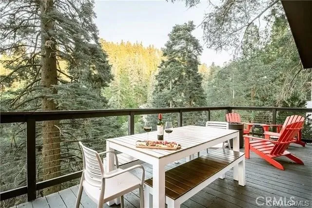 a outdoor view with a sitting space