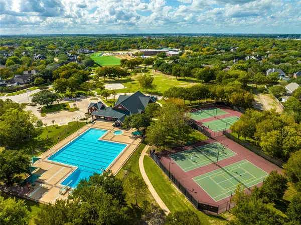 a view of a lake with a yard