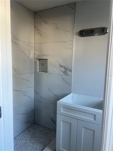 a bathroom with a shower