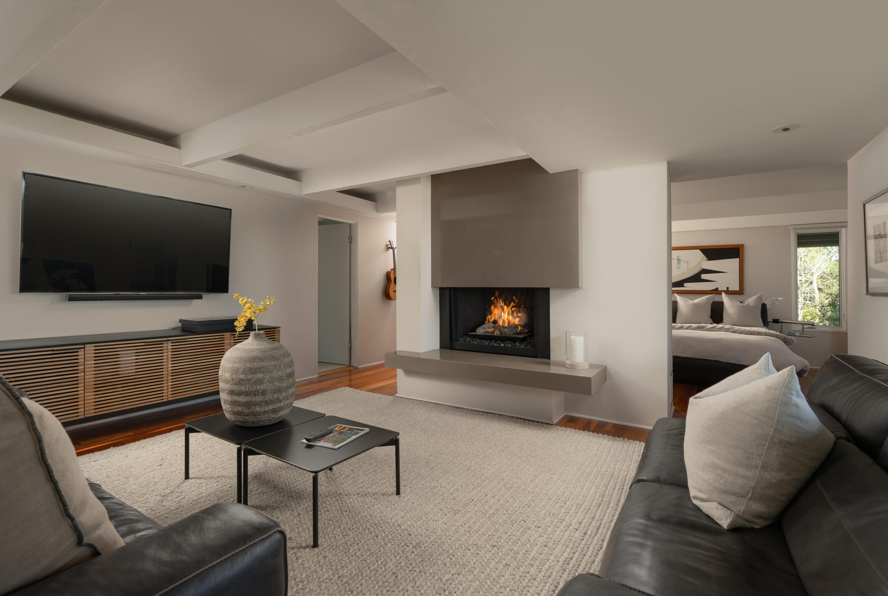 1315 Mission Ridge Road Santa Barbara, CA 93103 - Photo 16 of 34 a living room with furniture and a flat screen tv