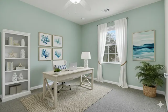 a dining room with a table and chairs