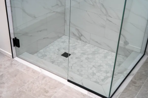 a bathroom with a shower