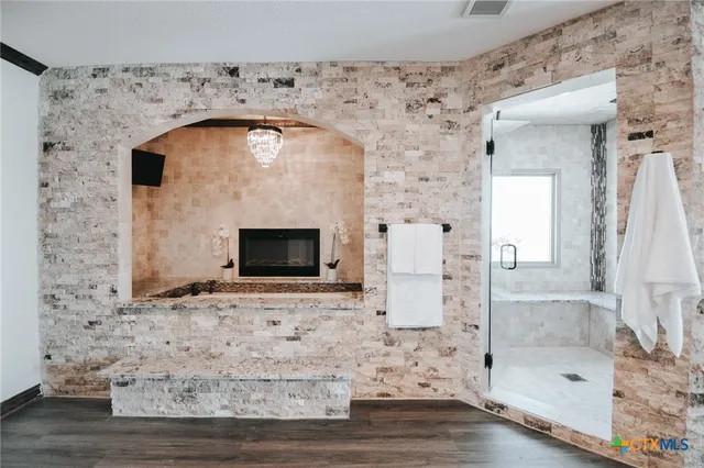 a bathroom with a shower