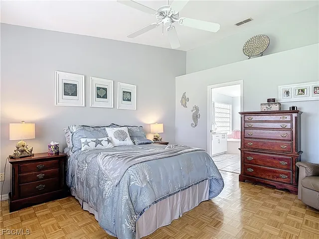 a bedroom with a bed and closet