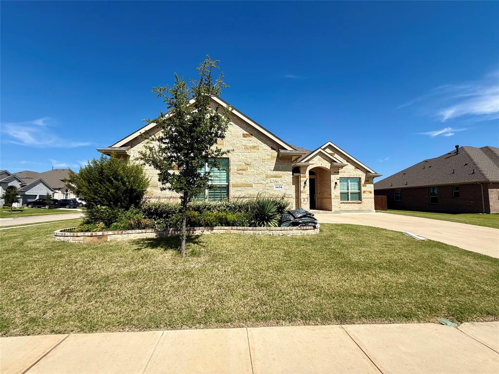 3476 Evergreen Way Midlothian, TX 76065 - Photo 2 of 22 View of front facade with a front lawn, driveway, and brick siding