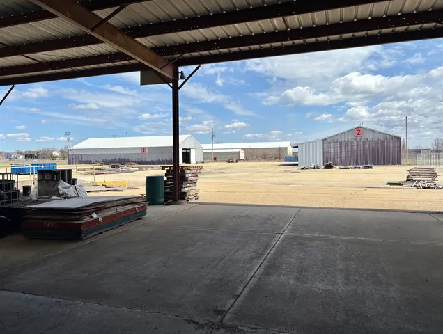 a view of a room with a door