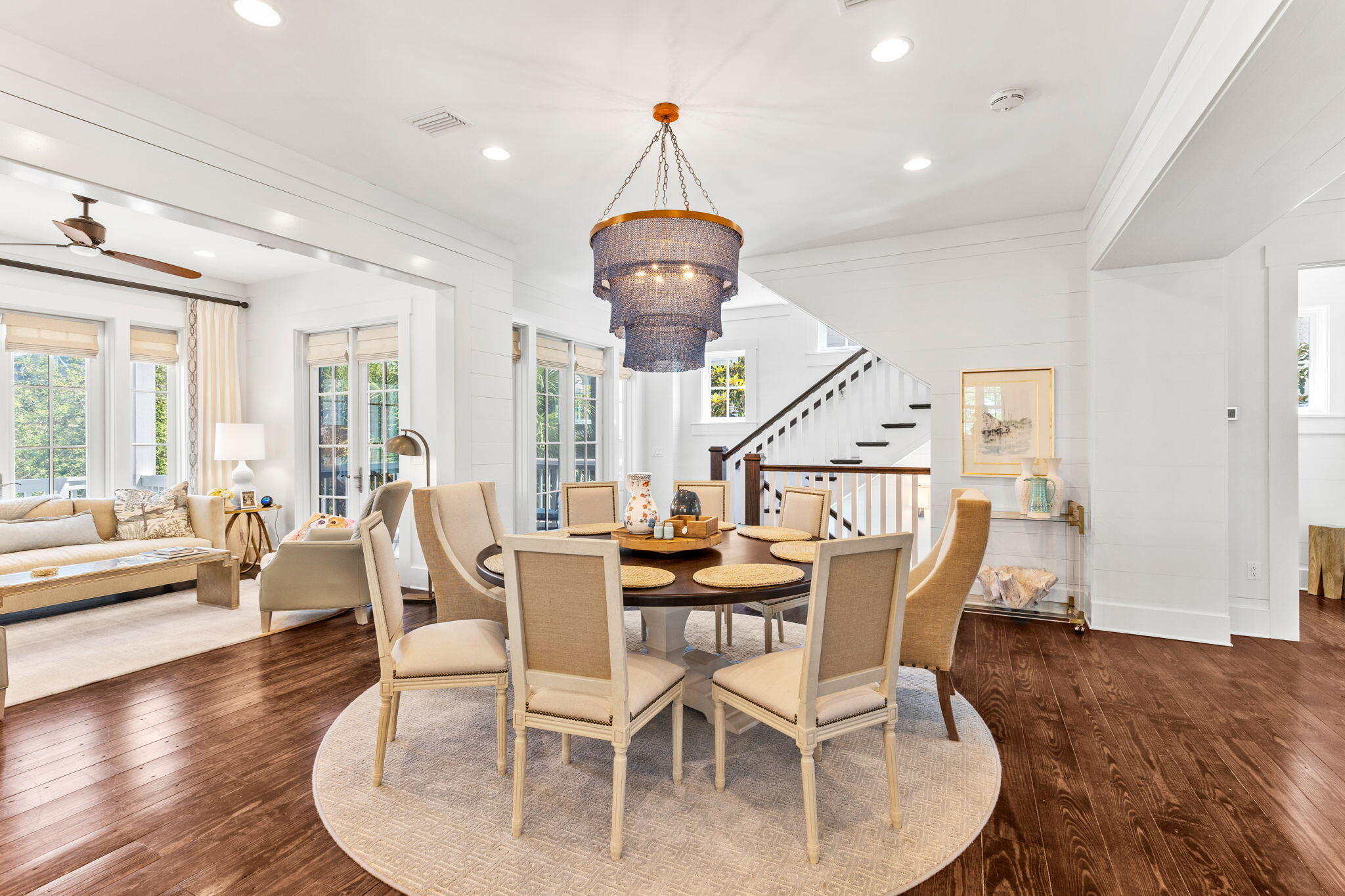 38 Shingle Lane Inlet Beach, FL 32461 - Photo 13 of 94 a view of a dining room with furniture wooden floor and chandelier