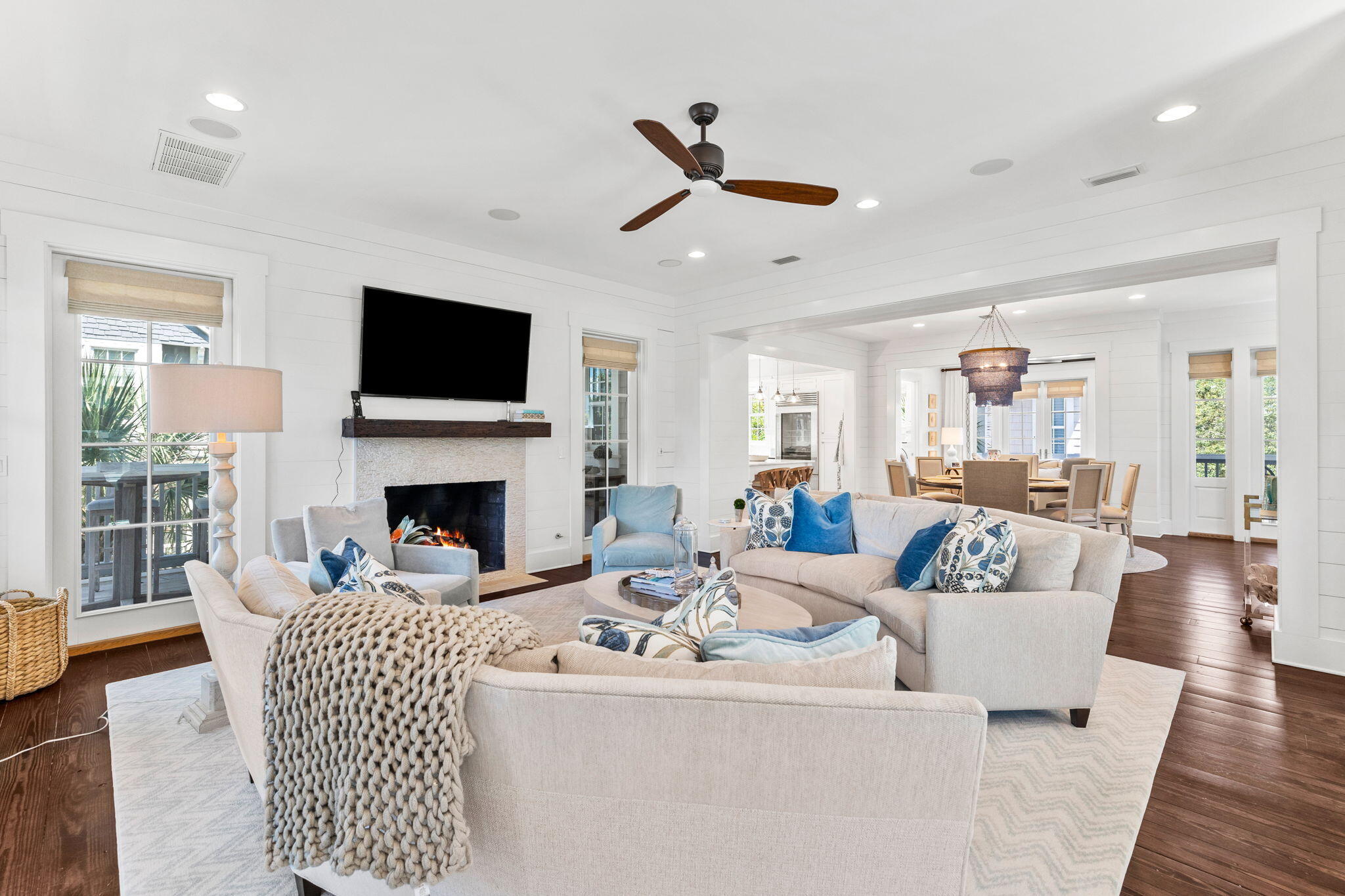 38 Shingle Lane Inlet Beach, FL 32461 - Photo 2 of 94 a living room with furniture a fireplace and a flat screen tv