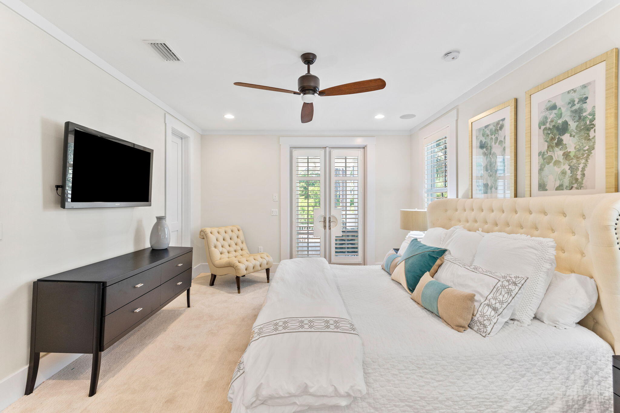 38 Shingle Lane Inlet Beach, FL 32461 - Photo 21 of 94 a bedroom with a large bed and a flat screen tv