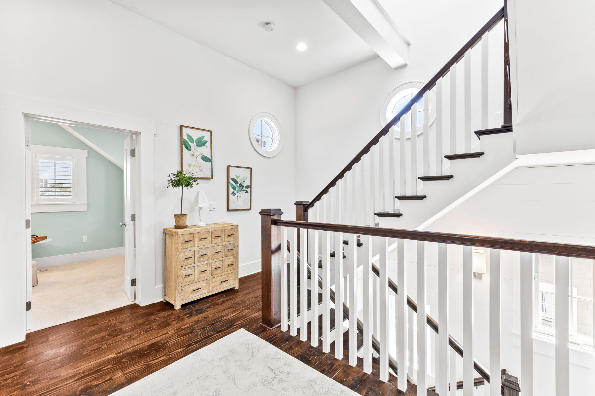 38 Shingle Lane Inlet Beach, FL 32461 - Photo 37 of 94 a view of hallway with stairs and wooden floor