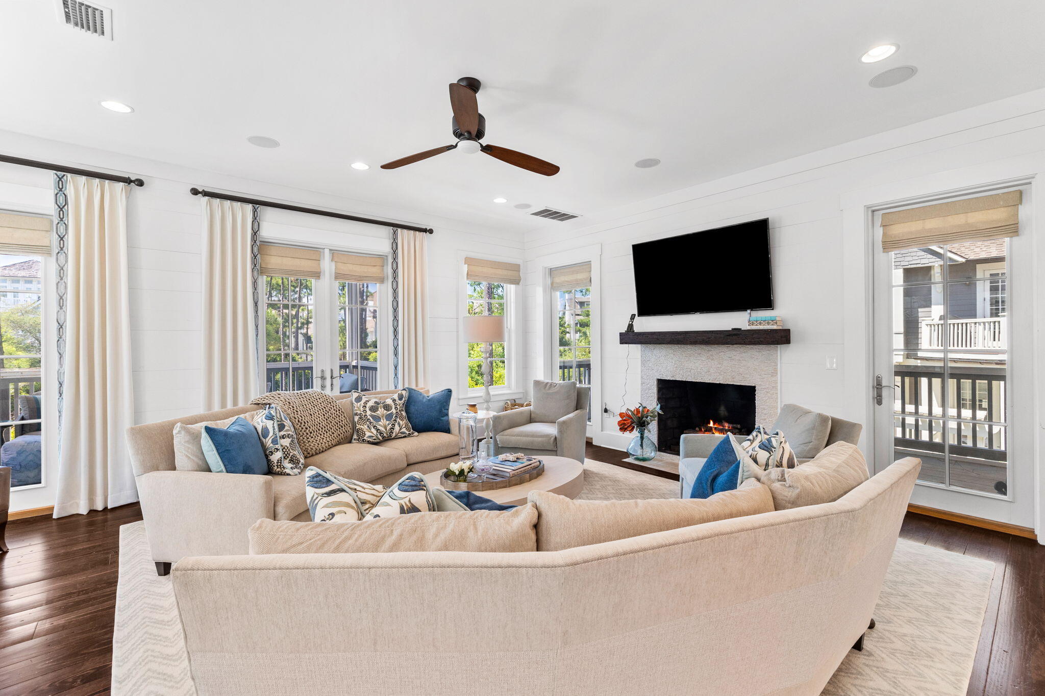 38 Shingle Lane Inlet Beach, FL 32461 - Photo 4 of 94 a living room with furniture fireplace and a flat screen tv