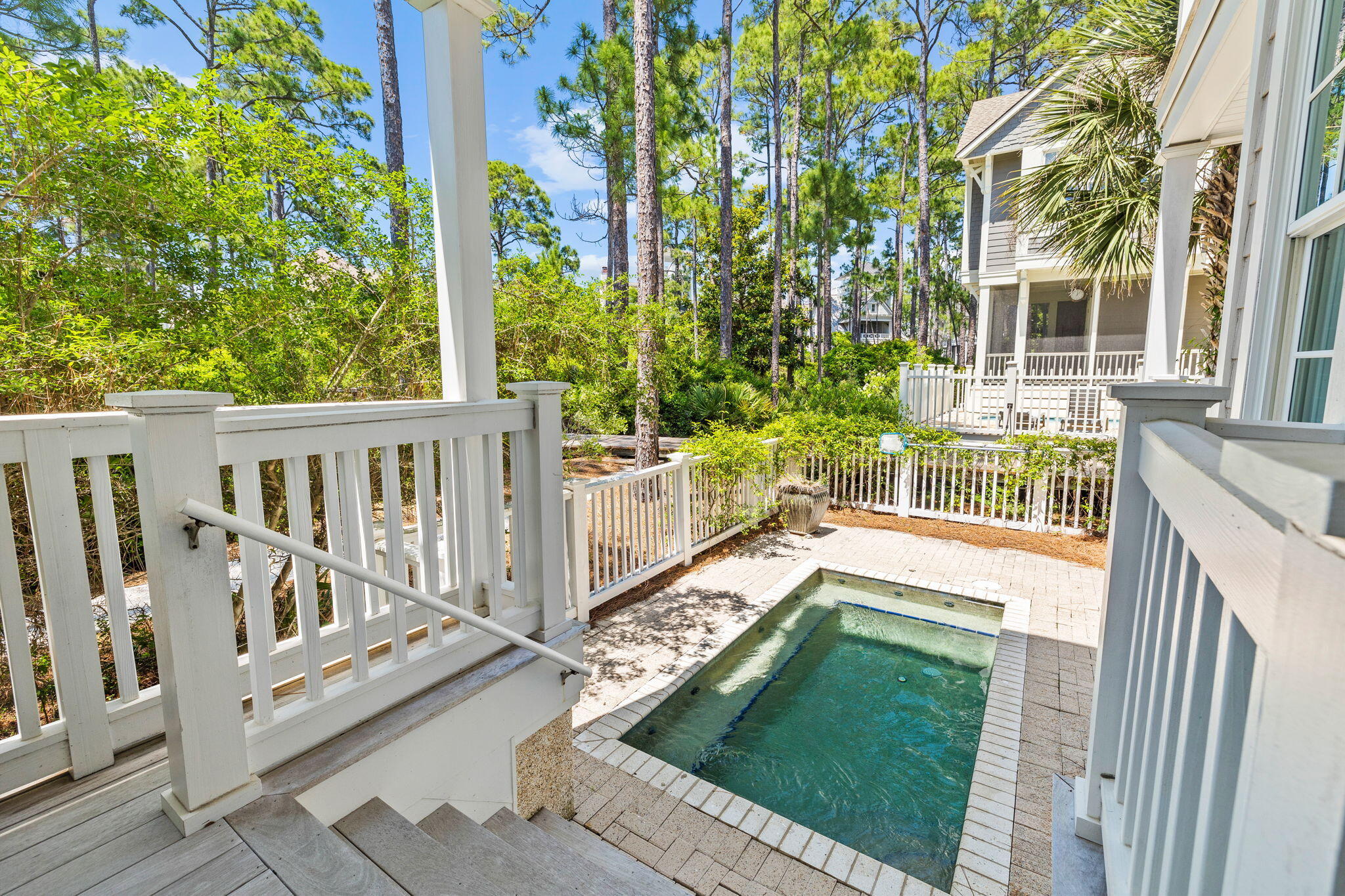 38 Shingle Lane Inlet Beach, FL 32461 - Photo 59 of 94 a view of balcony with two large trees and wooden fence