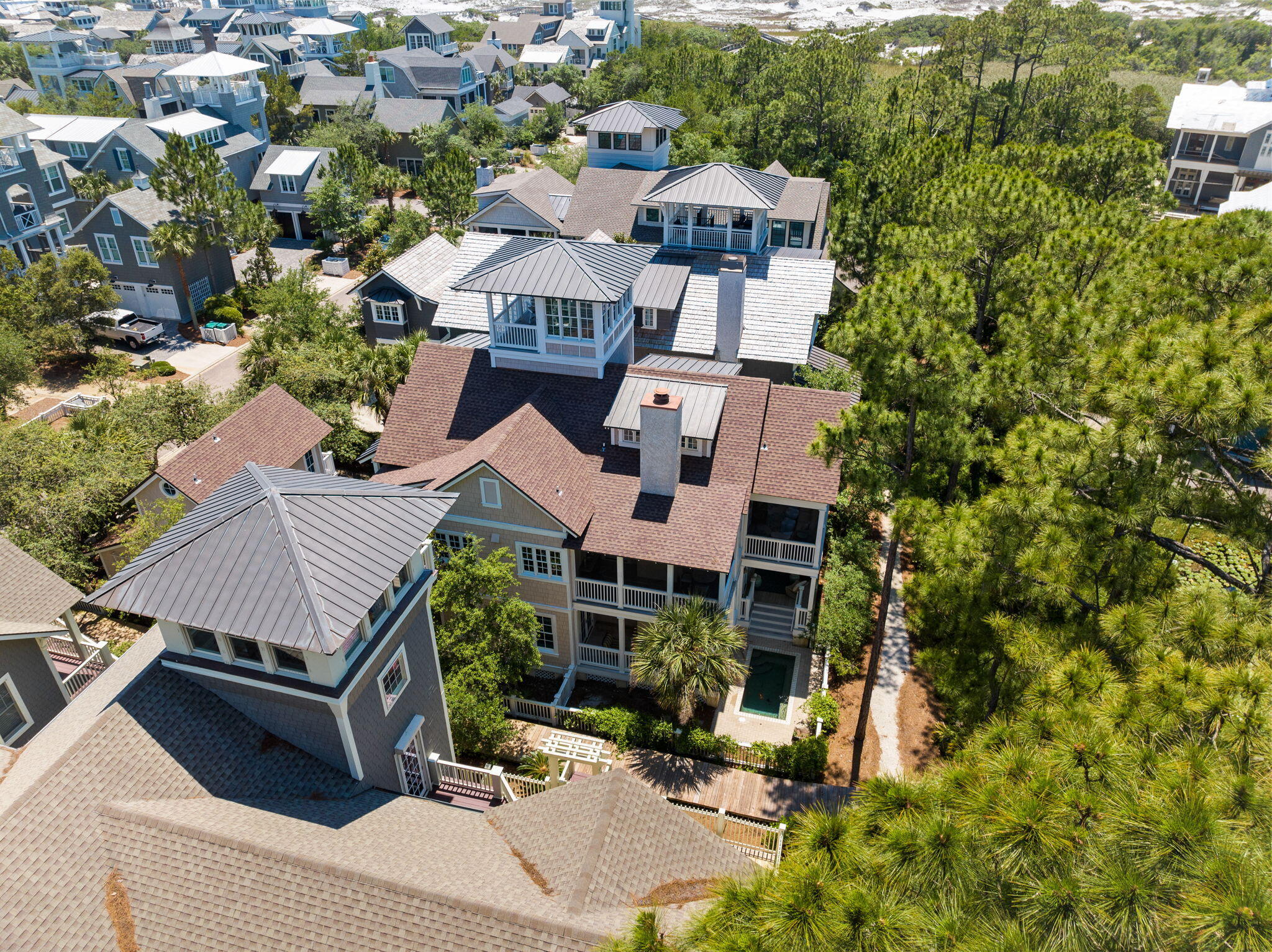 38 Shingle Lane Inlet Beach, FL 32461 - Photo 81 of 94 an aerial view of multiple houses with a yard