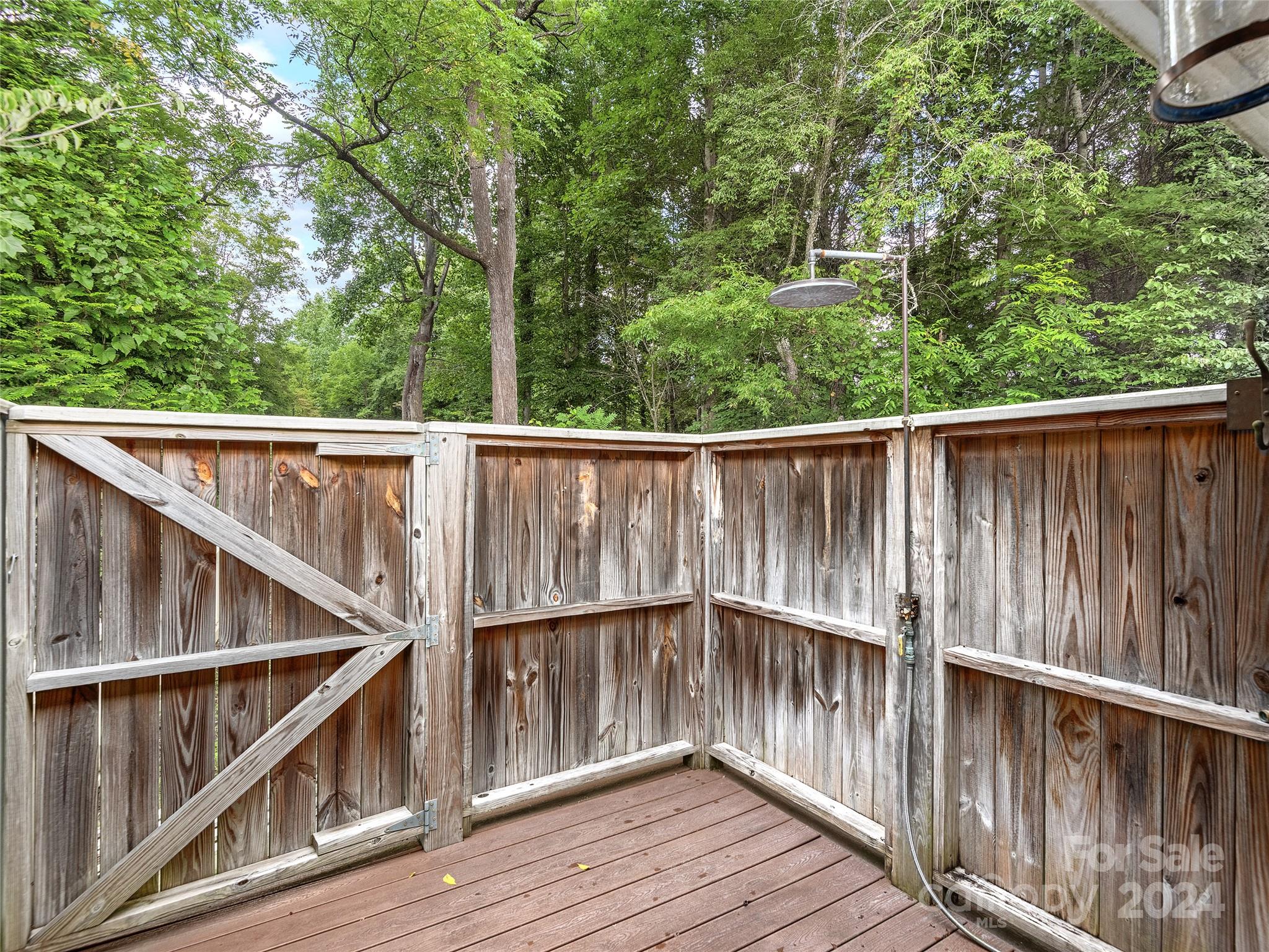 2560 King Road Pisgah Forest, NC 28768 - Photo 31 of 44 a view of deck with wooden floor and fence