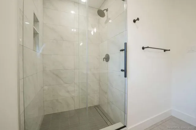 a bathroom with a shower