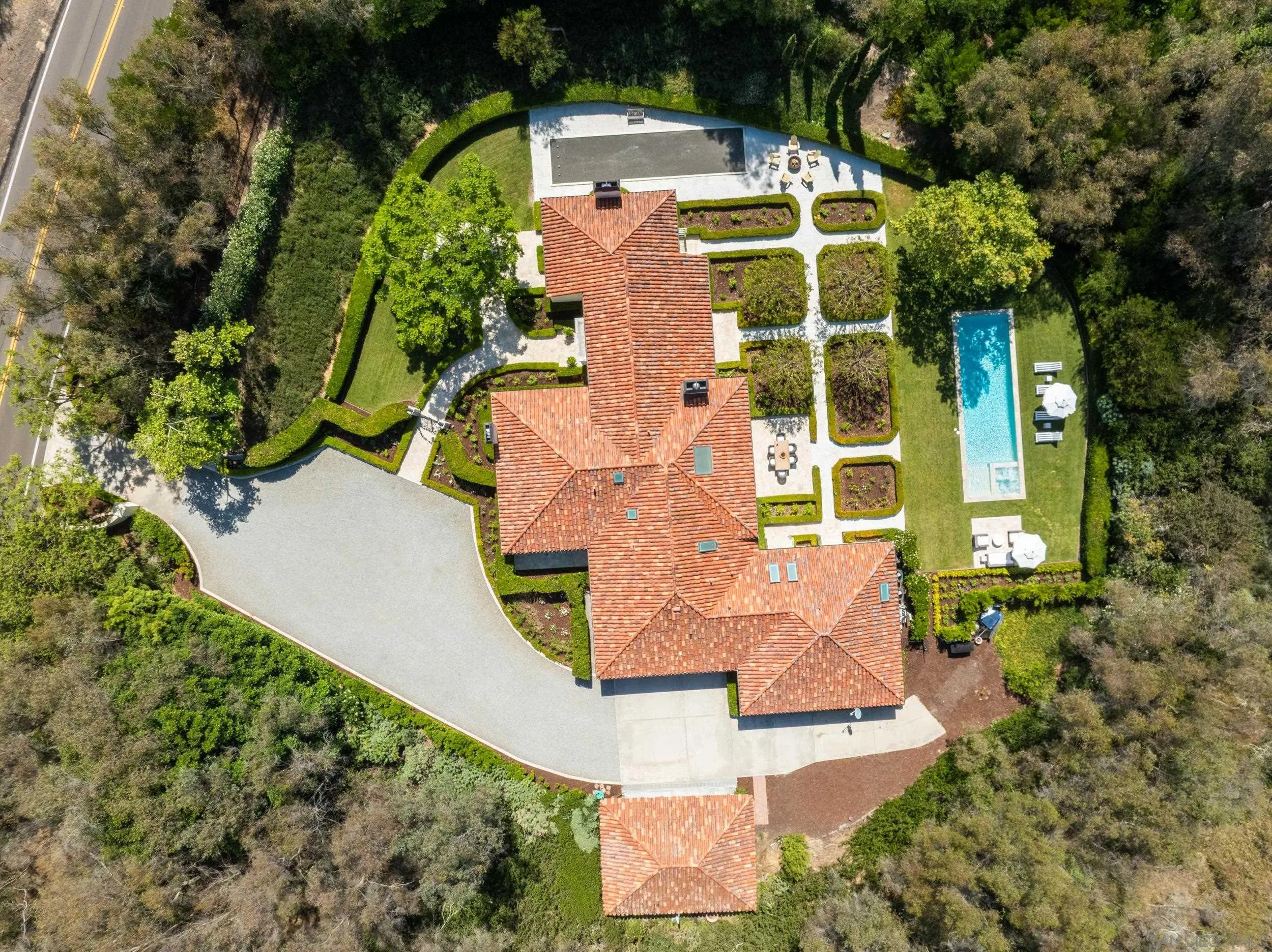 5406 Calzada Del Bosque Rancho Santa Fe, CA 92067 - Photo 29 of 30 an aerial view of residential houses with outdoor space and street view