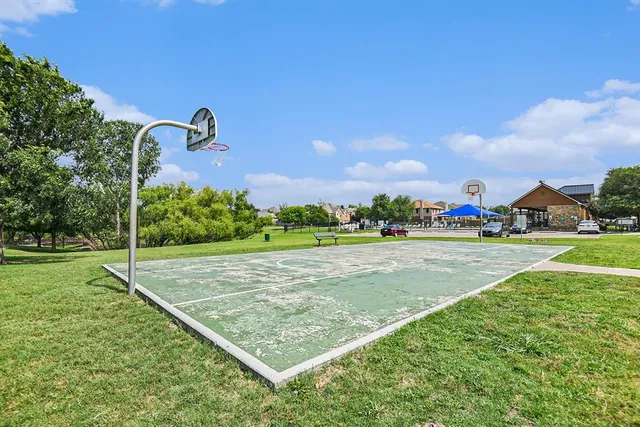 a view of outdoor space with trampoline