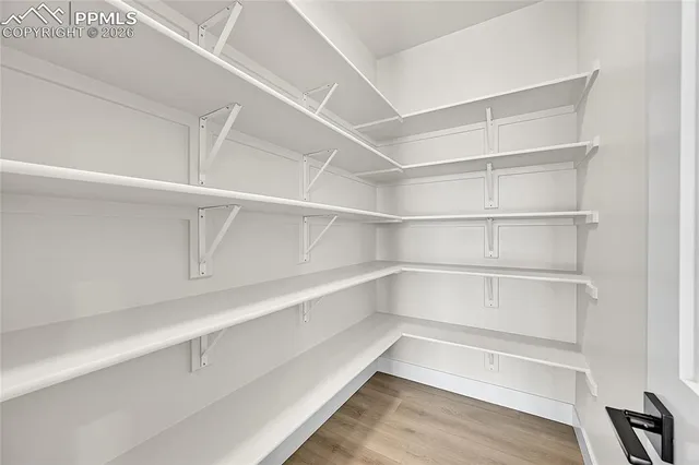 a storage room with empty racks