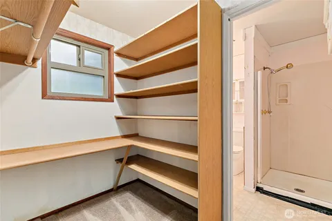 a storage room with empty racks