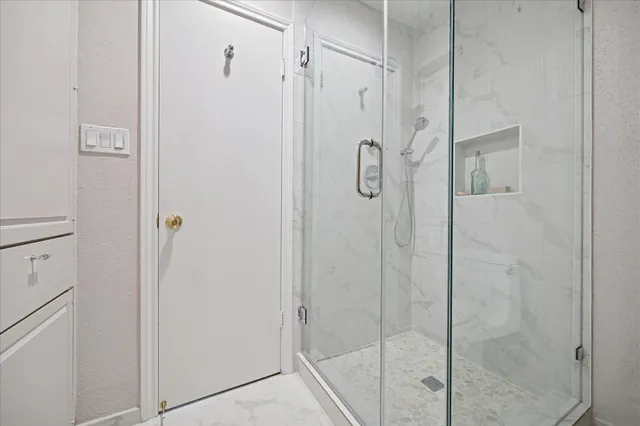 a bathroom with a shower