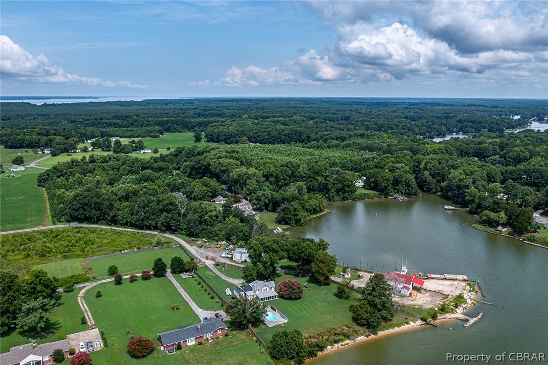 314 Callis Road Lancaster, VA 22503 - Photo 3 of 41 an aerial view of a houses with a lake view