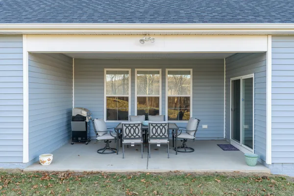 a living room with furniture