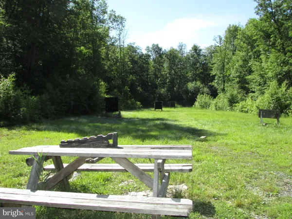 a view of a lake from a yard