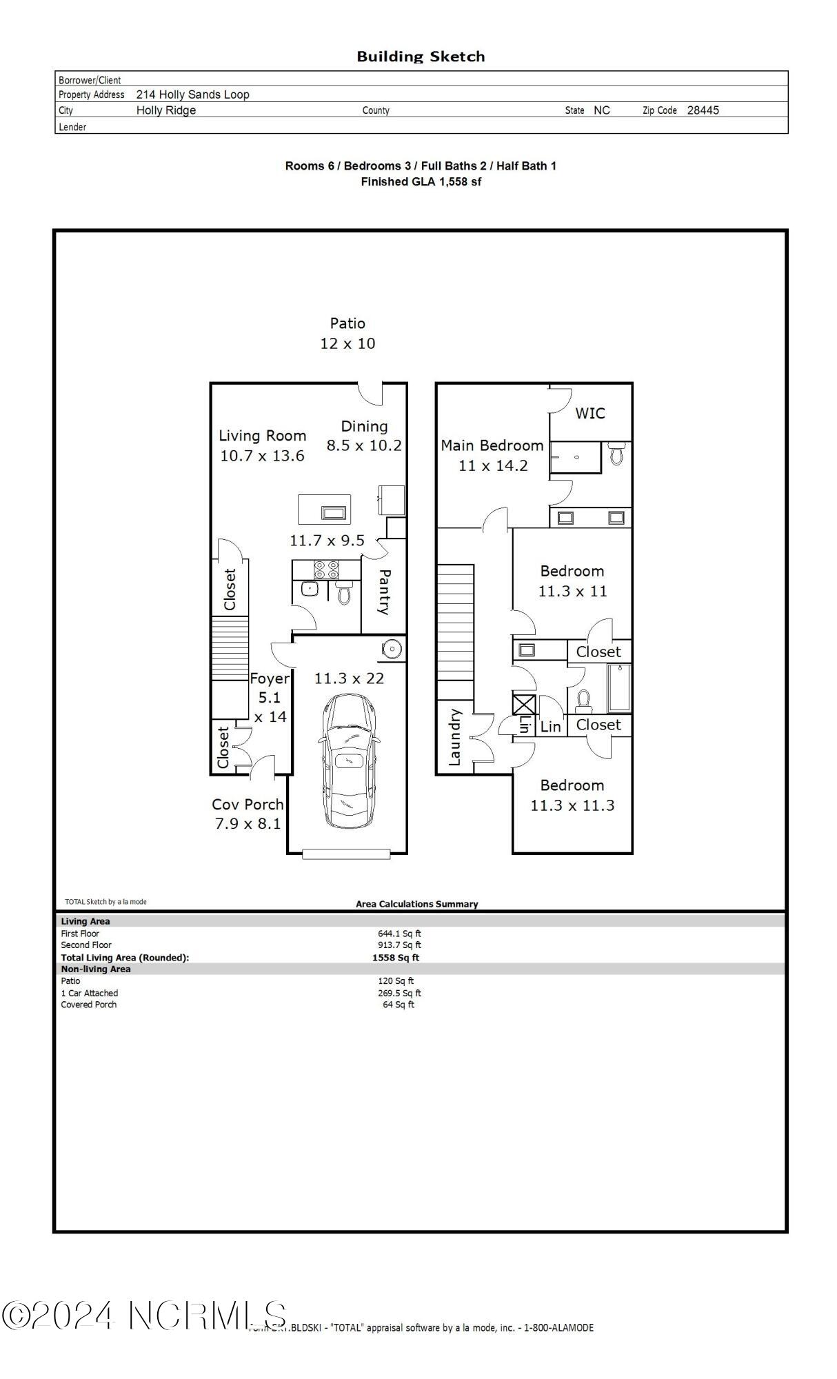 212 Holly Sands Loop Holly Ridge, NC 28445 - Photo 40 of 40 Floor Plan conv 1