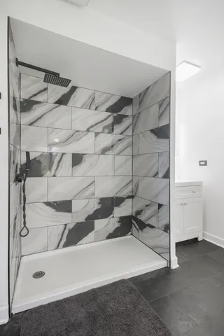 a bathroom with a shower