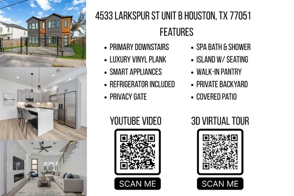 $2,100 | 4533 Larkspur Street, Unit B, Houston, TX 77051