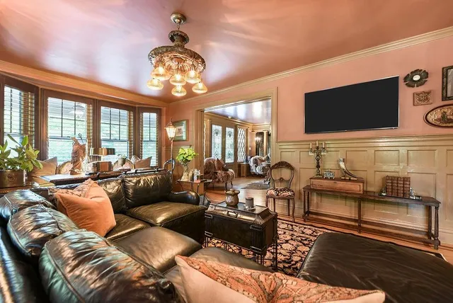 a living room with furniture