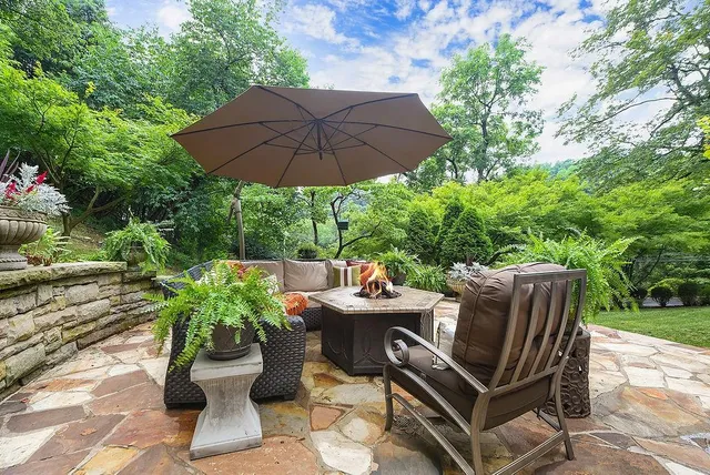 a outdoor space with a couch