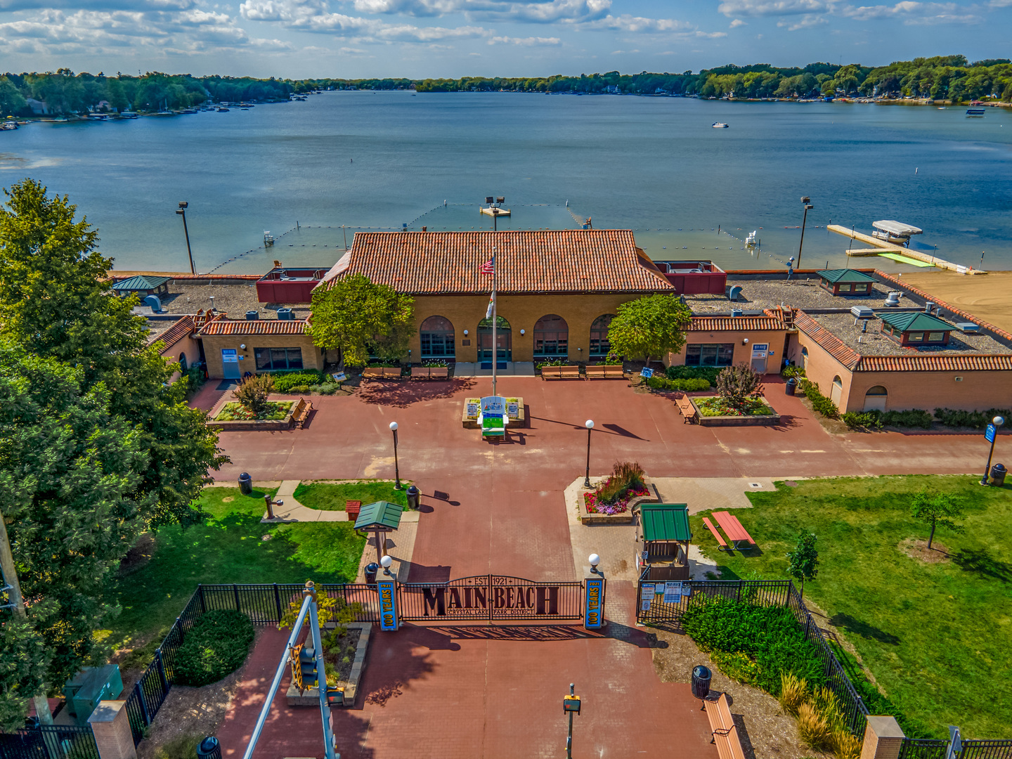 176 Red Leaf Circle Lakewood, IL 60014 - Photo 38 of 49 an aerial view of a house with garden space and outdoor seating