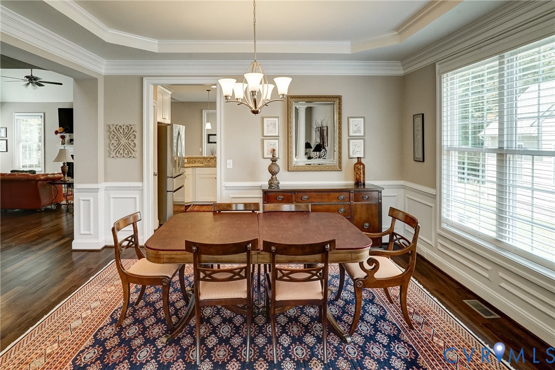 3606 Edenfield Road Midlothian, VA 23113 - Photo 14 of 67 Formal dining space featuring dark wood-finish flo