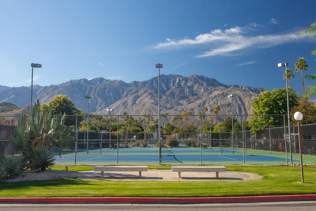 a view of a swimming pool with a yard