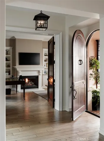 a view of livingroom with fireplace dining area and fire place