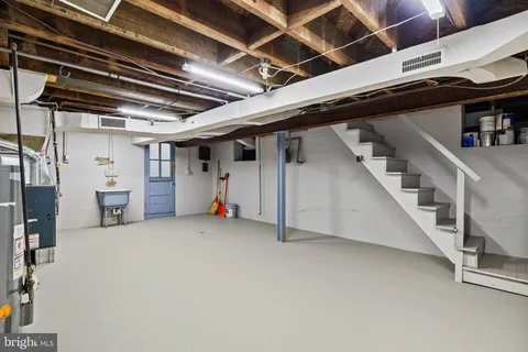 a view of backyard with plants and outdoor seating