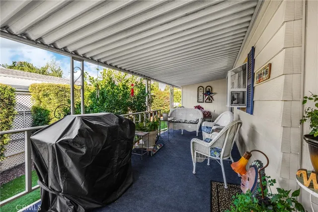 a view of outdoor space with seating area