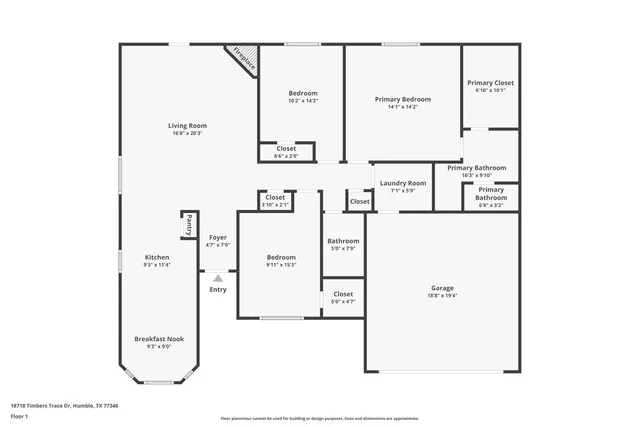 $1,870 | 18718 Timbers Trace Drive, Humble, TX 77346