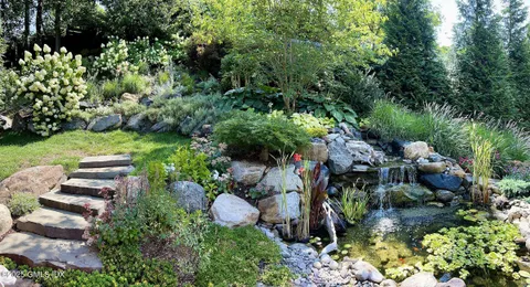 a front view of a house with a yard and trees