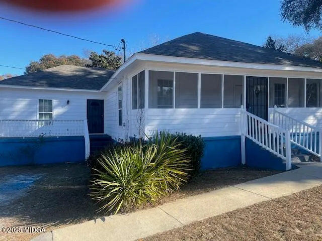 a front view of a house