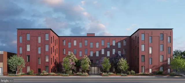 a brick building with a large windows