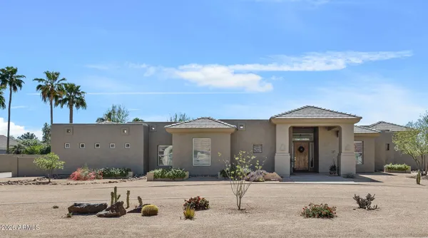 front view of a house with a outdoor space