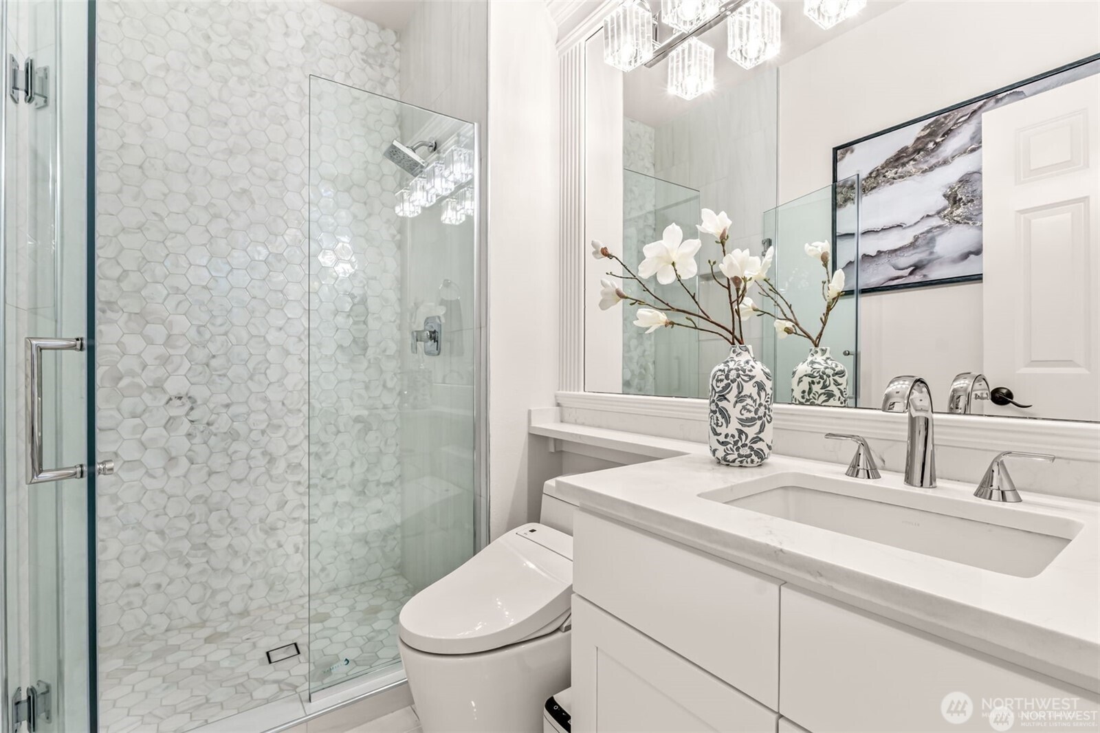 3631 214th Place Southeast Bothell, WA 98021 - Photo 16 of 38 a bathroom with a sink a toilet and shower