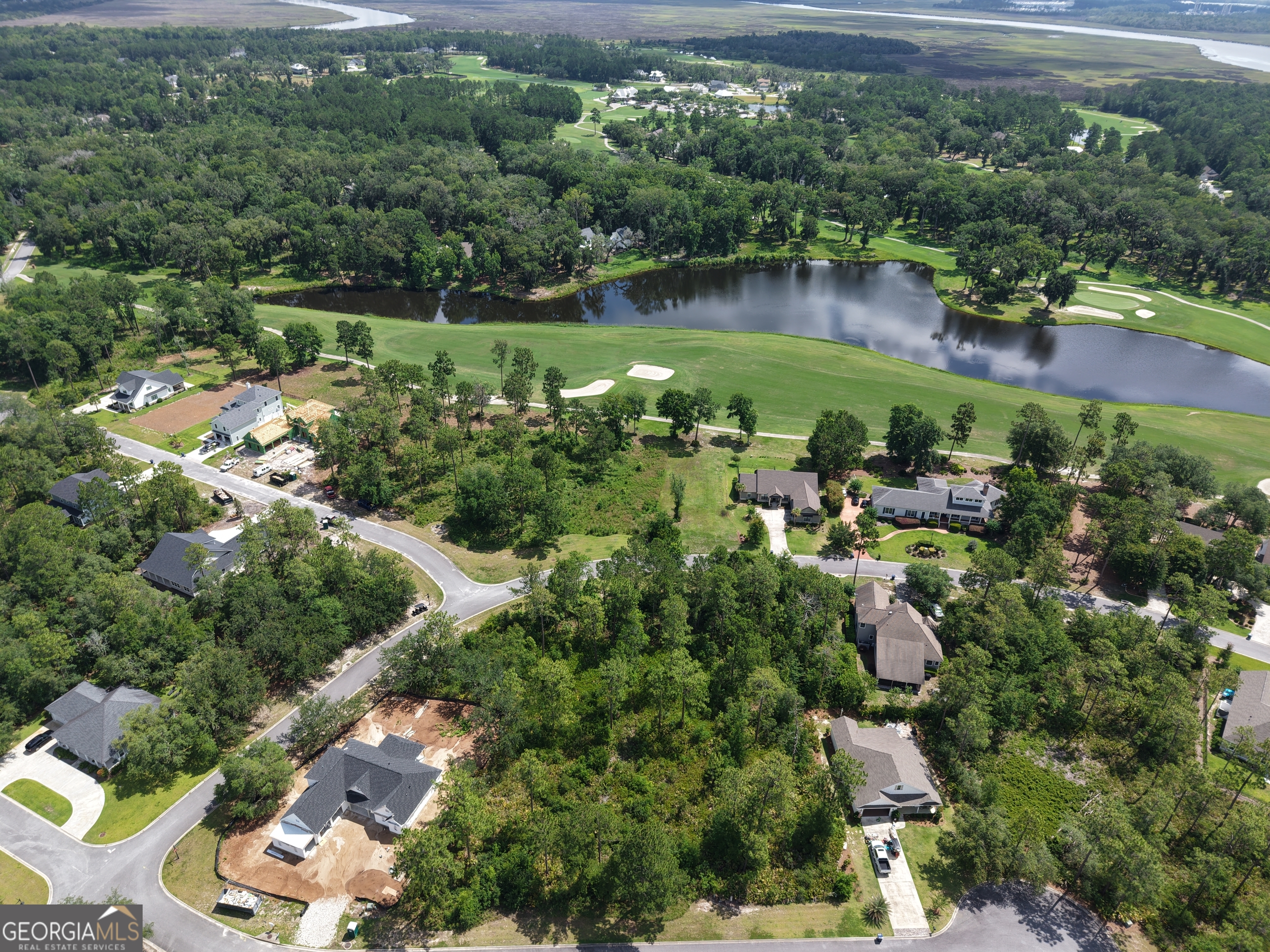 Lot 43 Rookery Wynd Waverly, GA 31565 - Photo 10 of 36 an aerial view of lake residential house with outdoor space and trees around