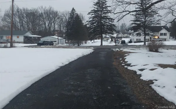 a view of road with snow