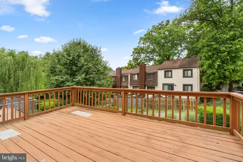 a view of a wooden deck